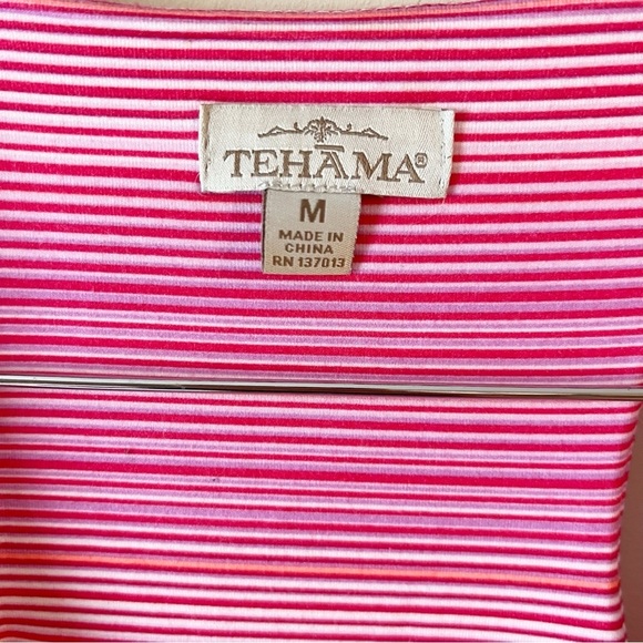 Tehama Pink Striped Racerback Mini Dress Athletic Sleeveless Size Medium - Picture 4 of 8